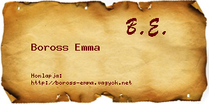 Boross Emma névjegykártya